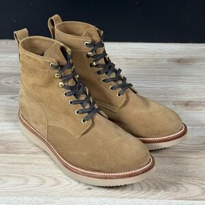 Two Thousand Never Boots Mens Size 12 Brown Suede Vibram Wedge Ankle Lace Up